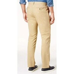 Tommy Hilfiger Men's Arizona Khaki Shield Print Custom Fit Chino Pants Size 40